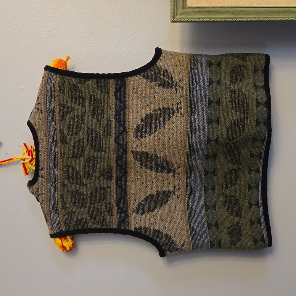 Wool Blend Nomadic Traders Nature Patterned Vest - image 7